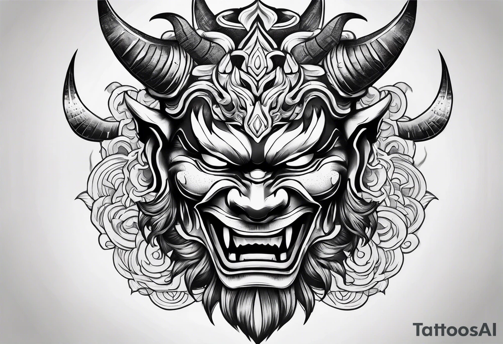 Oni mask tattoo idea