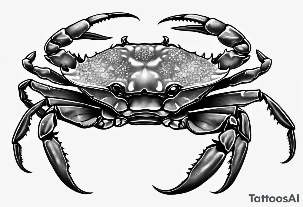 Crab con numero 69 nelle chele tattoo idea