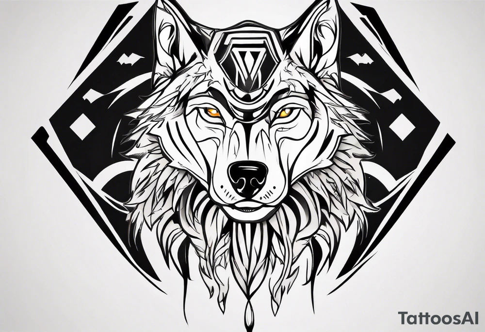 wolf head tattoo idea