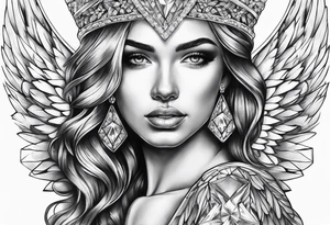 Diamond angel tattoo idea