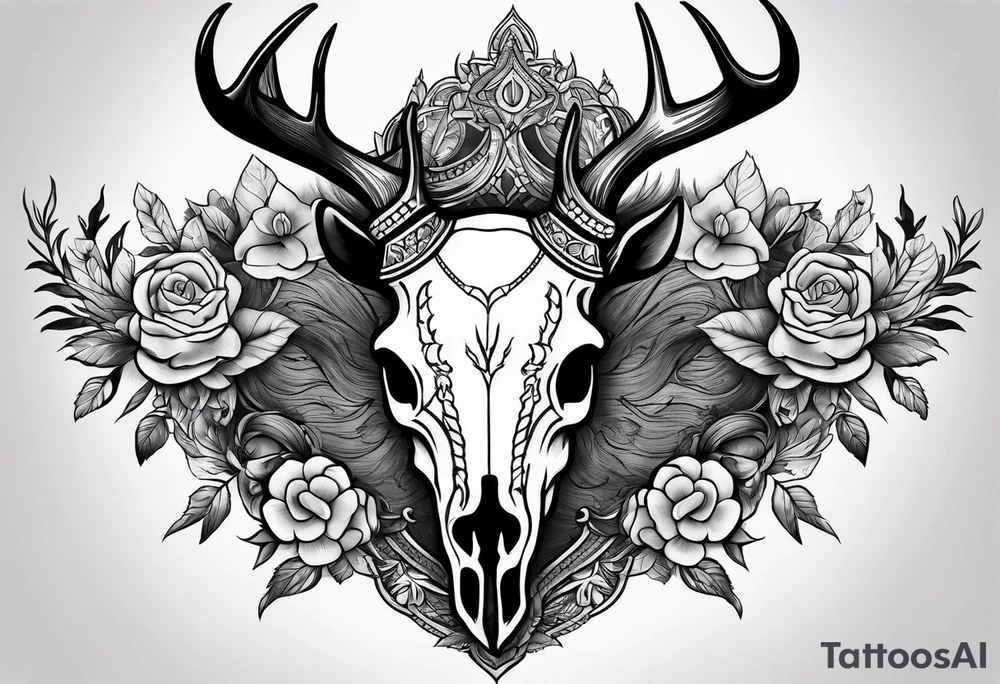 Deer skull tattoo idea
