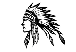 Silhouette of Native American tribe tattoo idea