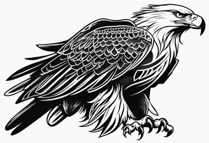 Eagle outline tattoo idea