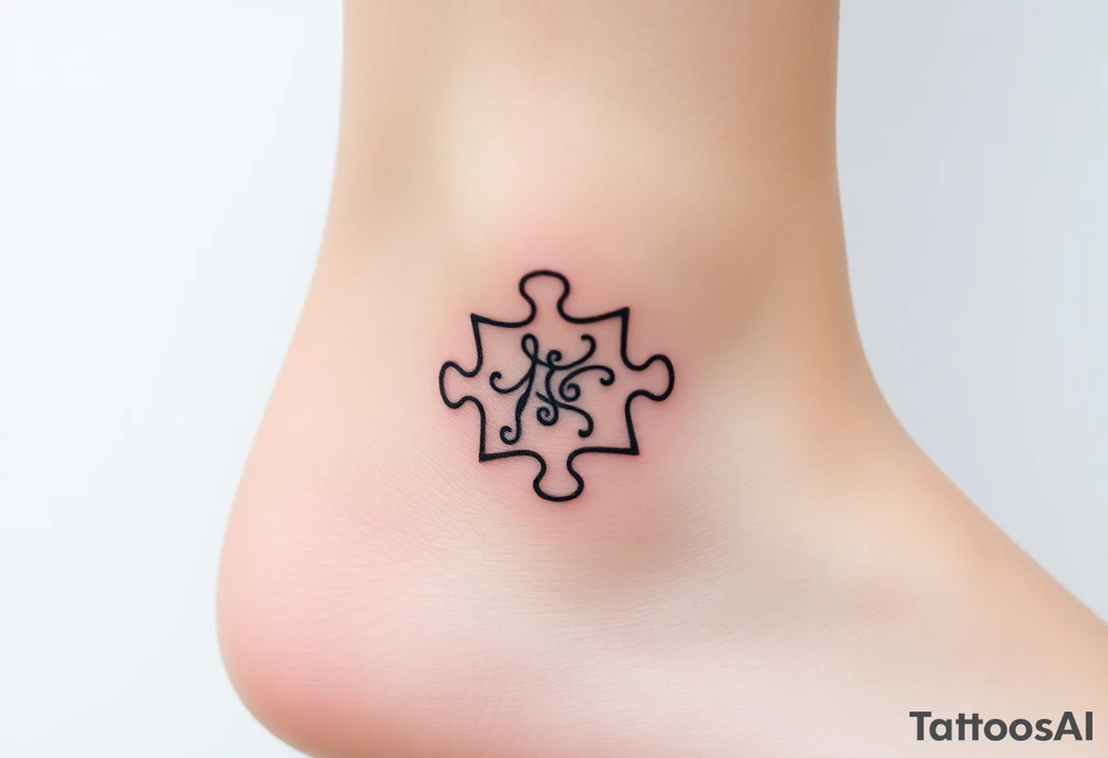 autism puzzle piece tattoo idea