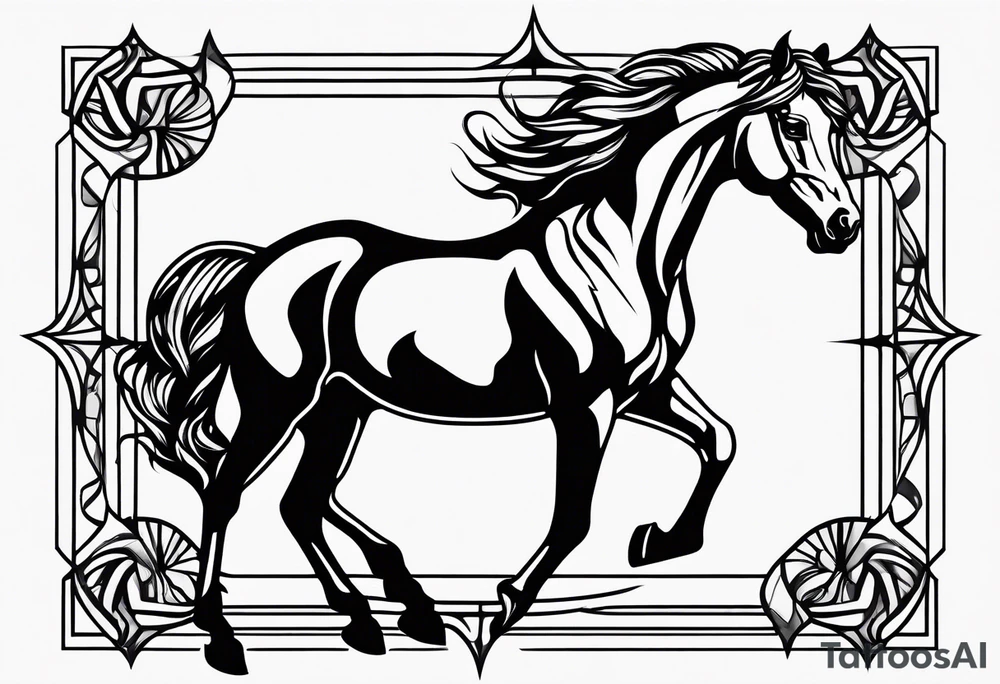 Linework horse tattoo idea