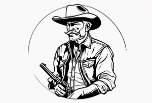 Old cowboy tattoo idea