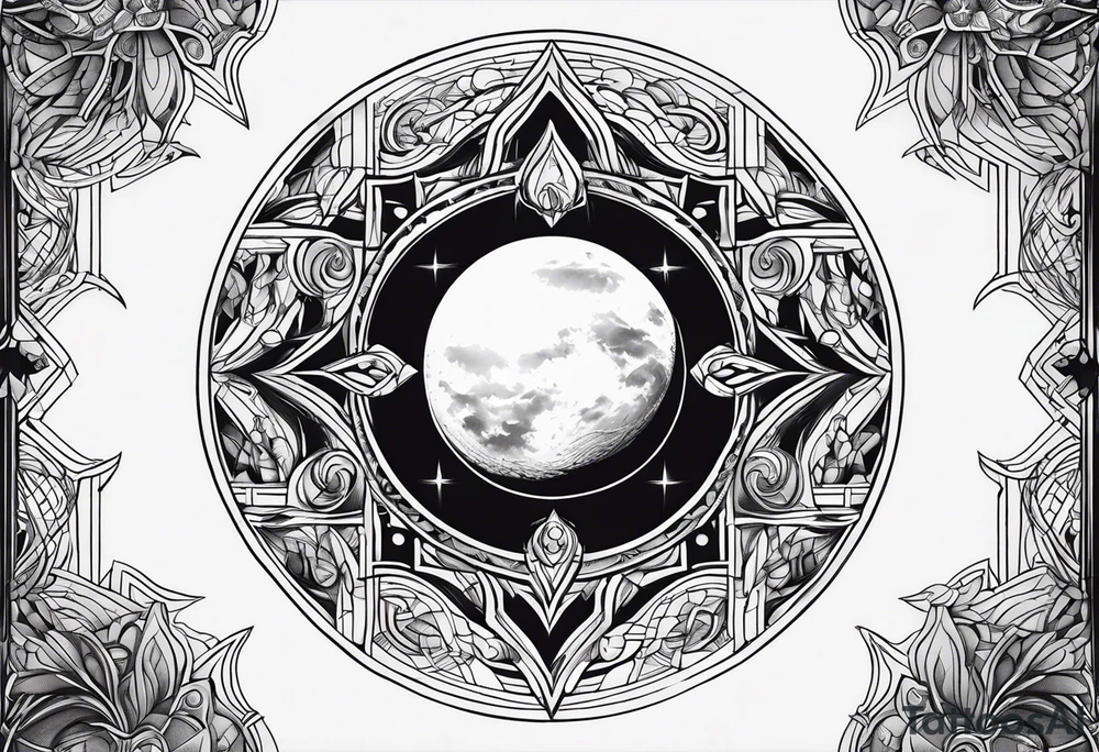 sacred moon tattoo idea