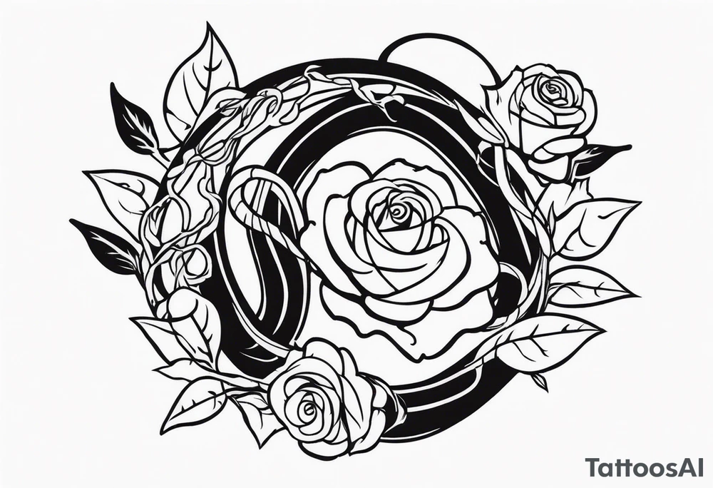 Biblical, snake with roses and vines with thorns rapping around your shoulder to arm tattoo idea