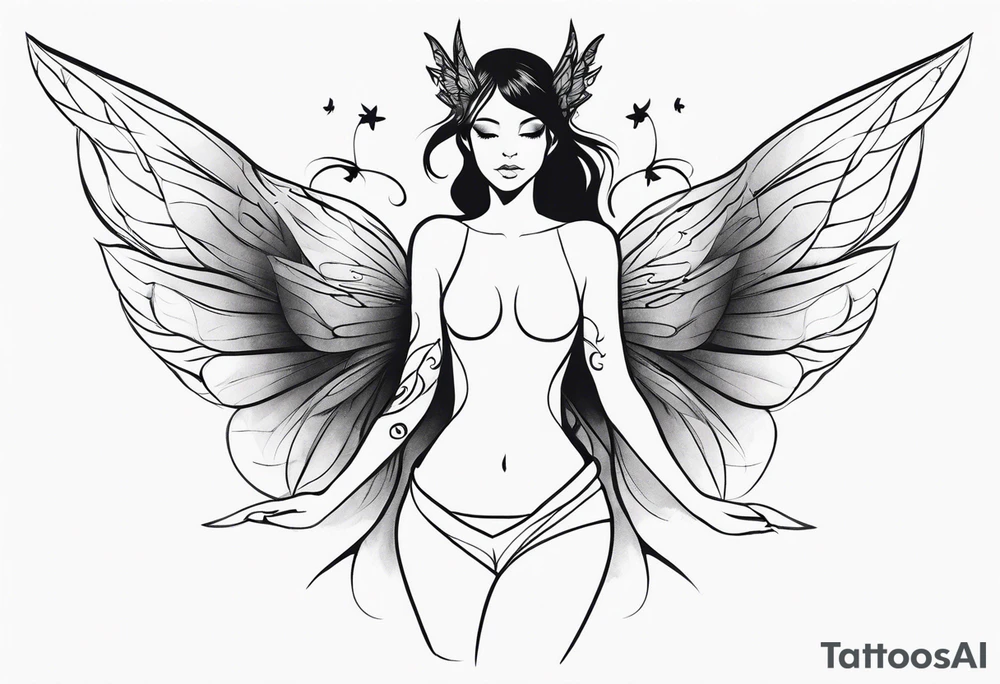 Small Fairy with many wings full body tattoo idea