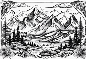 mountain landscape tattoo idea