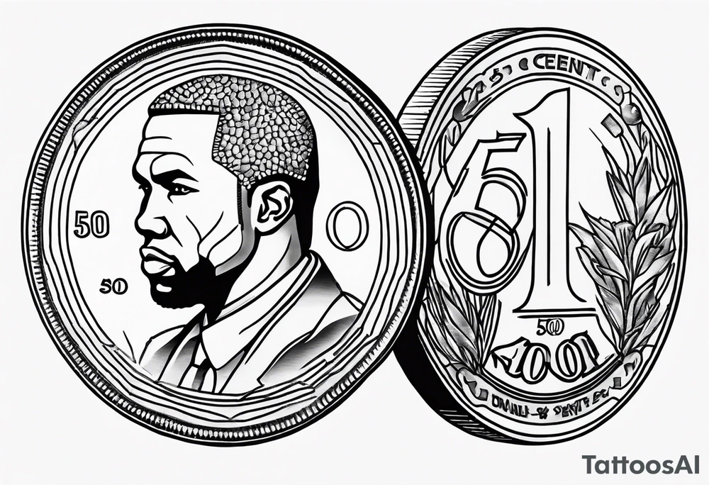 50 cent currency coin tattoo idea