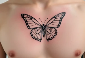 Diamond bow tie butterfly tattoo idea