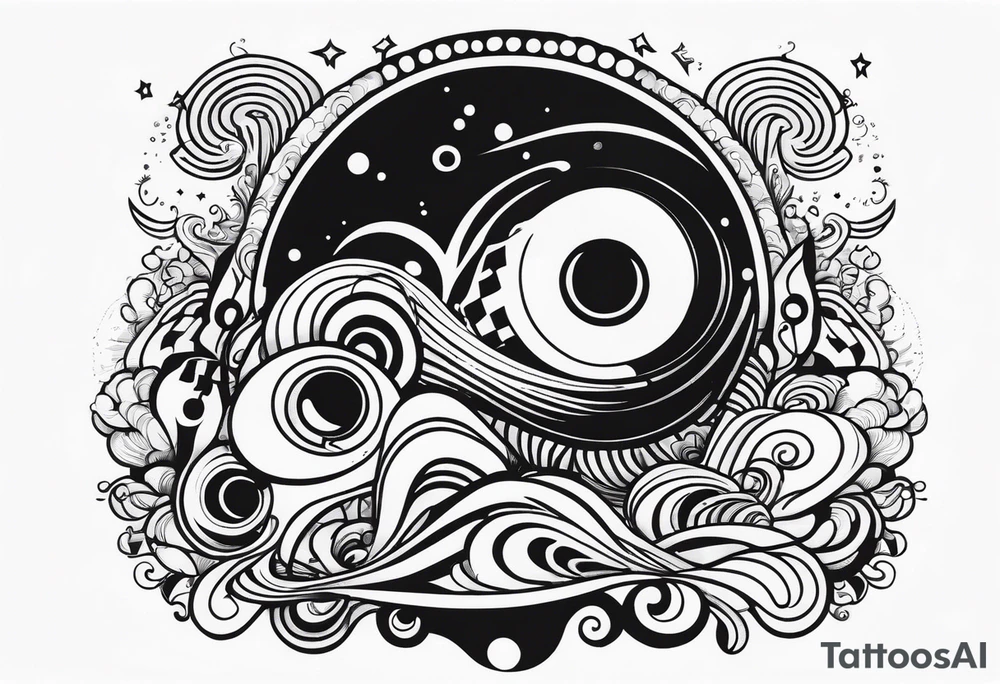 psychedelic, music tattoo idea