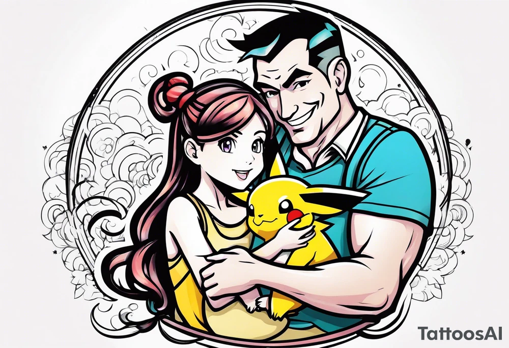 Dad and daughter pokemon tattoo tattoo idea