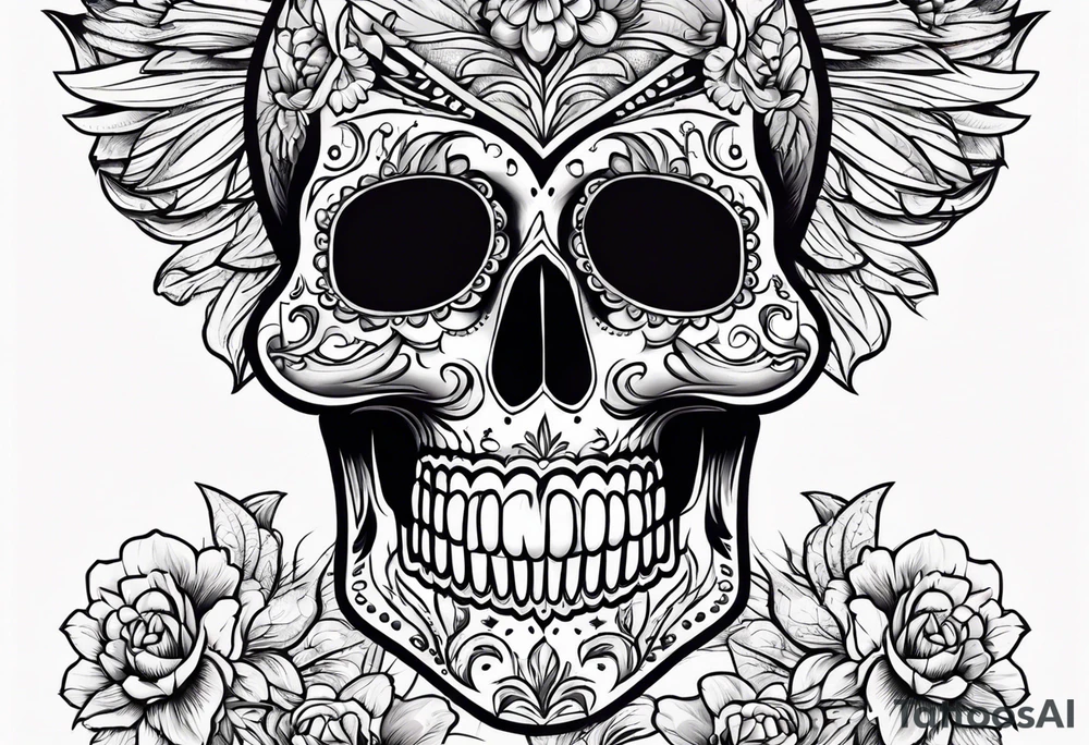 Sugar skull tattoo idea