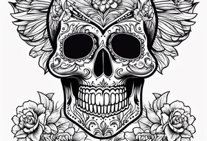 Sugar skull tattoo idea
