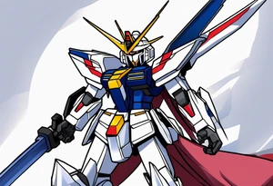 would like a gundam wing wing zero embedded with samurai background tattoo idea