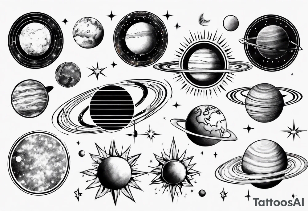 solar system tattoo idea