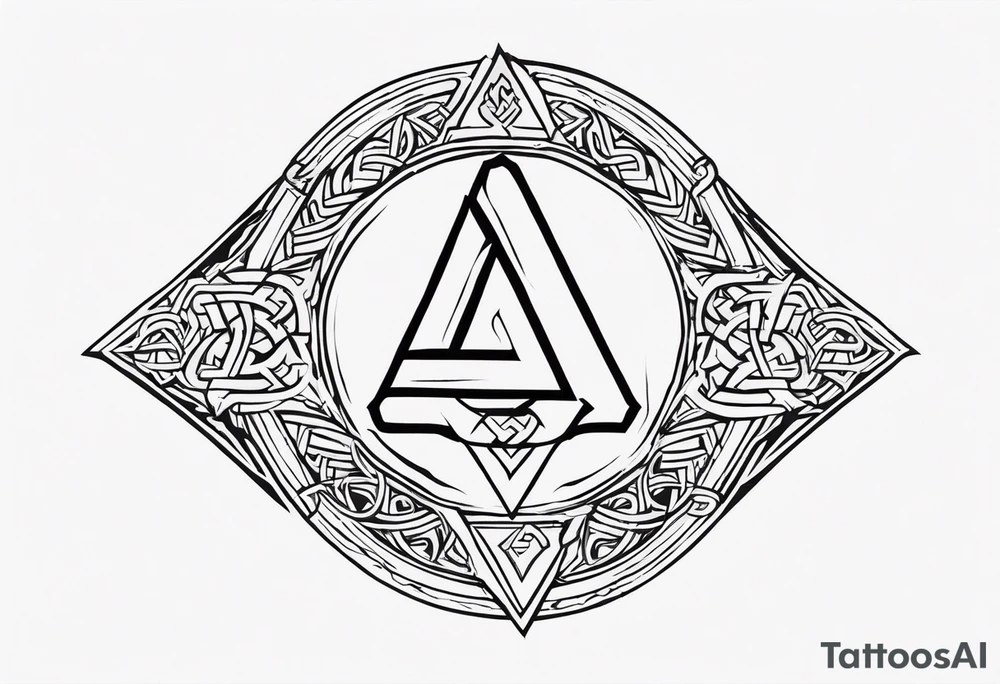 Valhalla sword 
shield axe Valknut tattoo idea