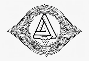Valhalla sword 
shield axe Valknut tattoo idea