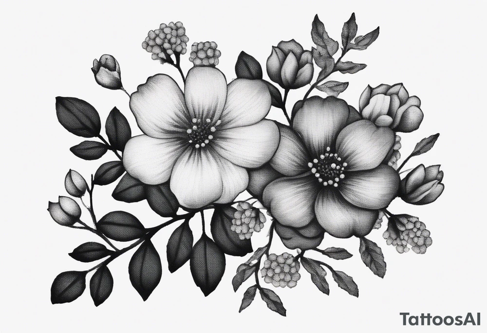 Small flowers tattoo idea