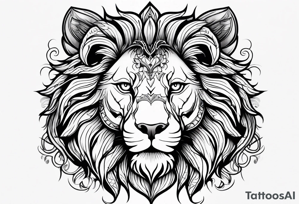 gothic lion tattoo idea