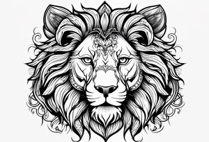 gothic lion tattoo idea