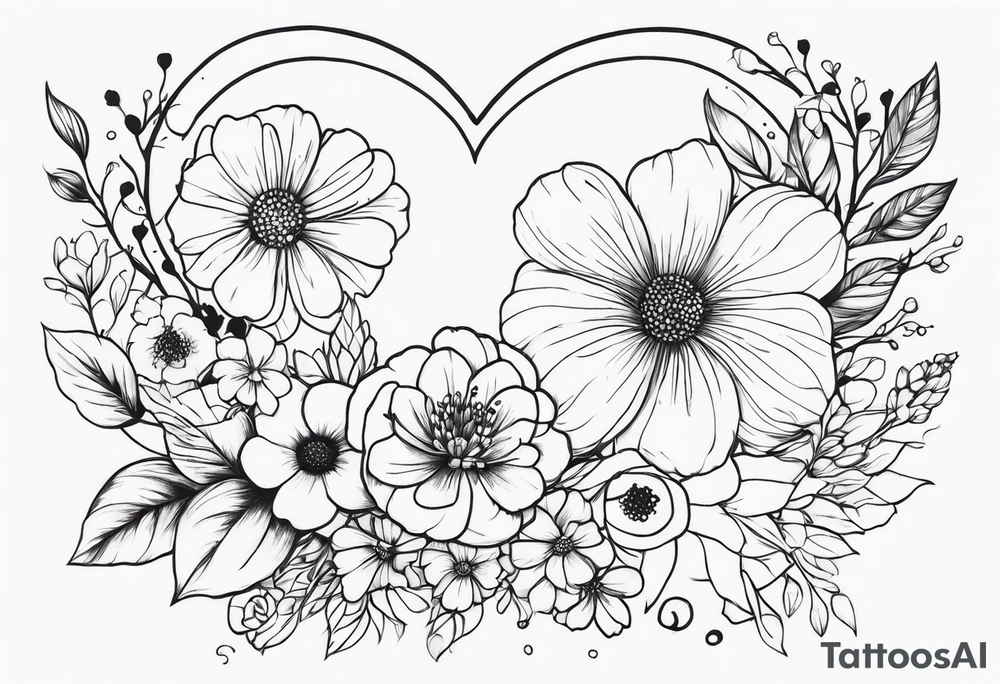 Love yourself first wrapped in flowers tattoo idea