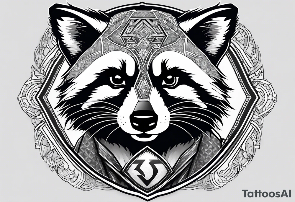 raccoon wearing a Superman t-shirt tattoo idea