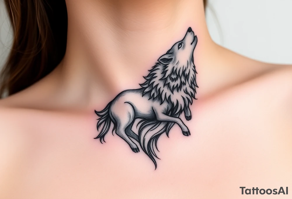 A wolf sheep mystical creature tattoo idea