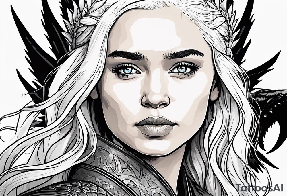 game of thrones daenerys drawn as by tim burotn so that the whole figure can be seen tattoo idea