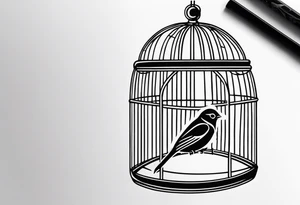 Bird in a Cage tattoo idea