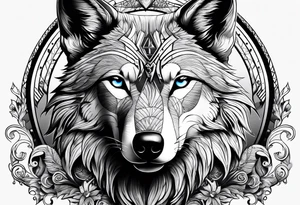 wolf with the letters SP on it tattoo idea