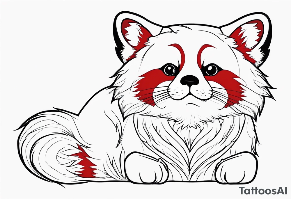 Red panda lucky cat tattoo idea