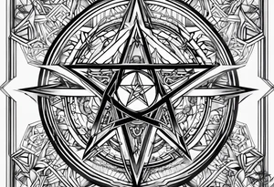Pentagram geometric tattoo idea
