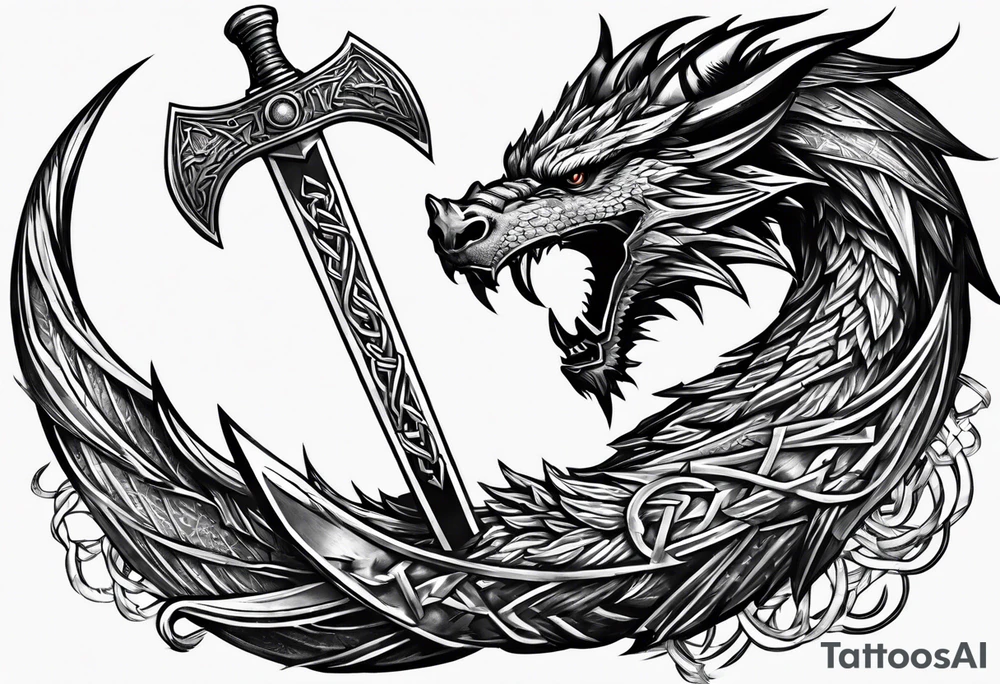 Valhalla sword chain barbed wire
dragon axe Valknut tattoo idea Valhalla sword chain barbed wire
dragon axe Valknut tattoo idea