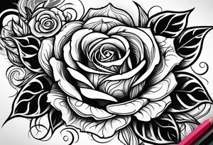 Black rose burning tattoo idea
