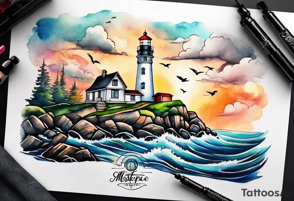 Lighthouse tattoo idea