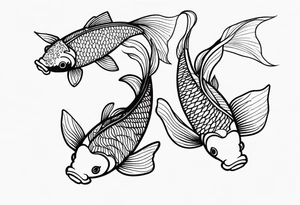 2 red koi fishes tattoo idea