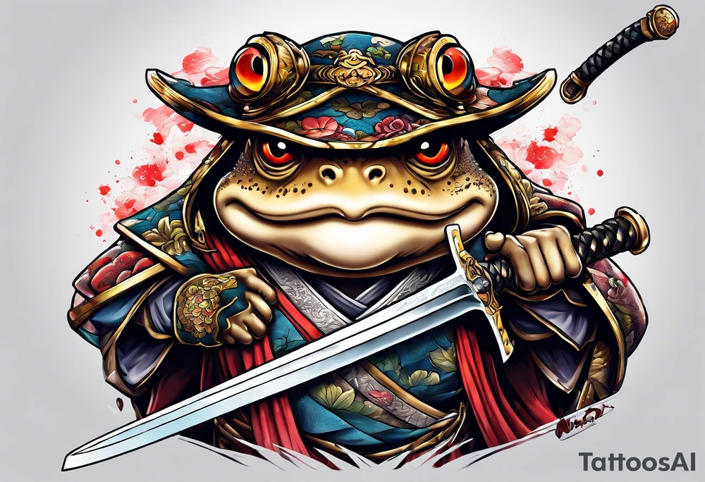 toad samurai sword tattoo idea
