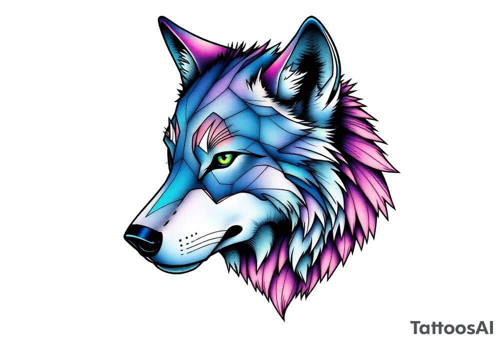 Aurora wolf tattoo idea