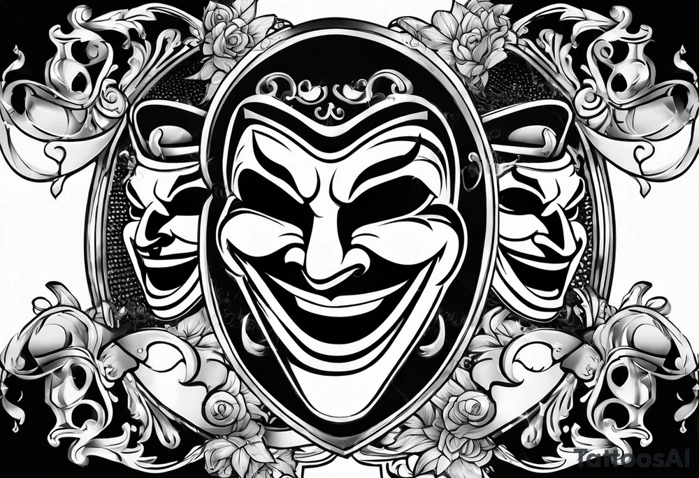 Smile now cry later gangster art masks tattoo idea