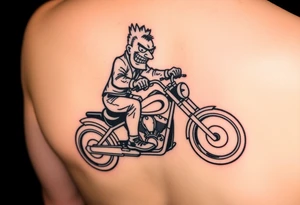 Taz riding a motorcycle tattoo idea