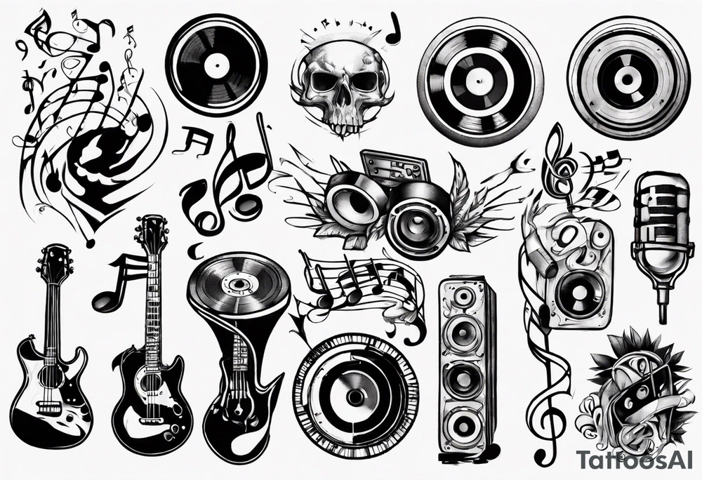 music sound tattoo idea