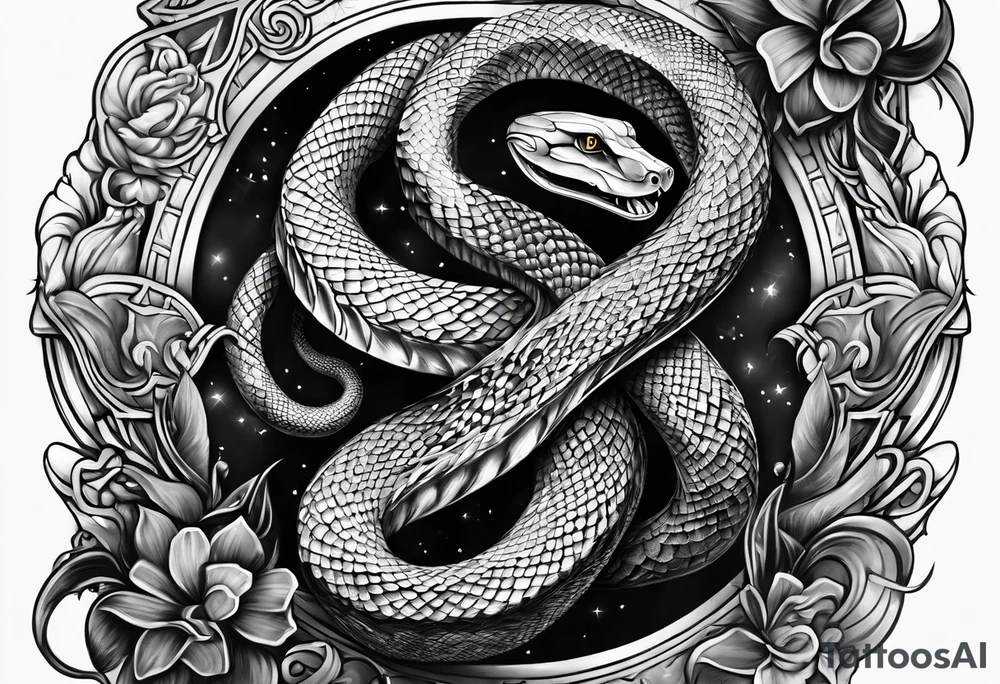 Snake axe tattoo idea