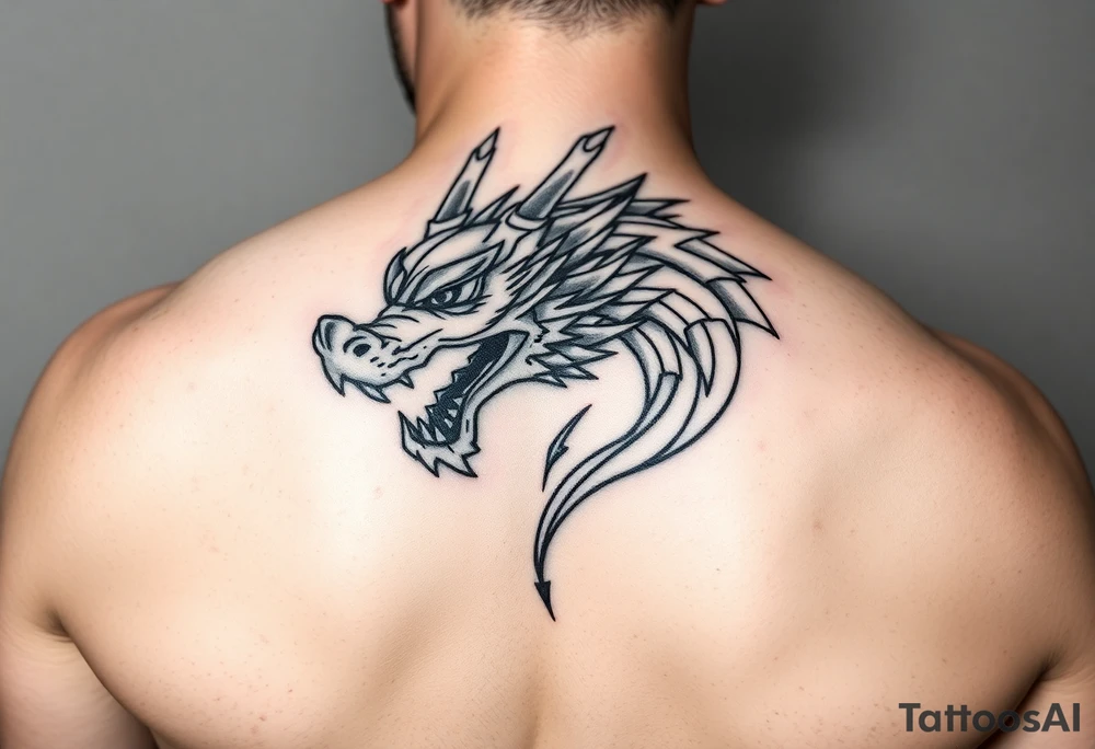 Fierce Dragon head tattoo idea