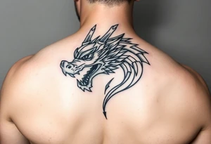 Fierce Dragon head tattoo idea