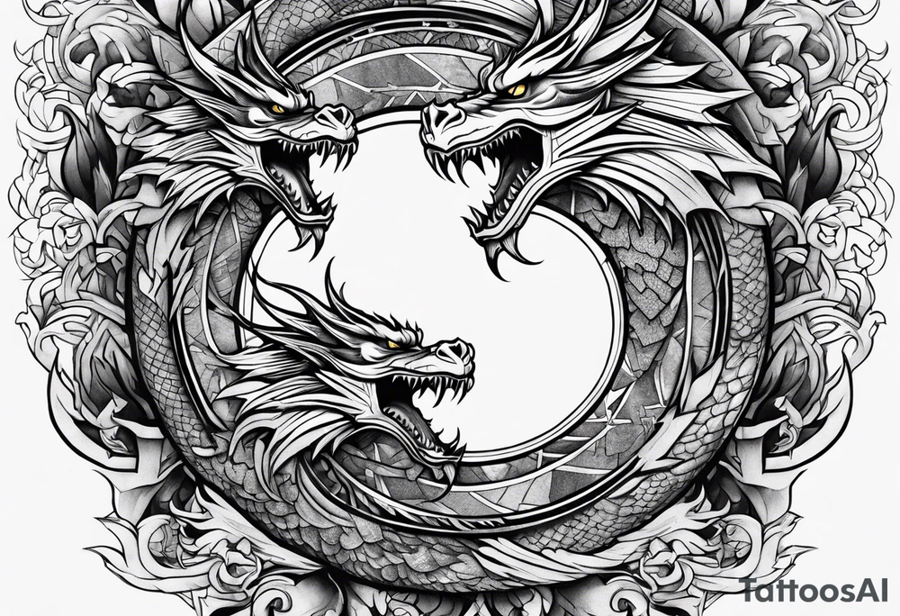 roaring dragons tattoo idea