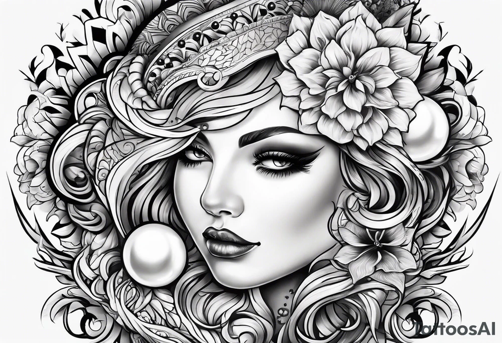Pearl tattoo that has realistic features no people tattoo idea