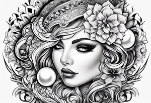 Pearl tattoo that has realistic features no people tattoo idea